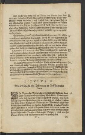 Titulus II. Von Erbschafft ohn Testament in Auffsteigender Linien.