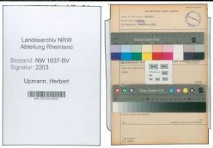 Entnazifizierung Herbert Upmann , geb. 15.11.1904 (Kaufmann)