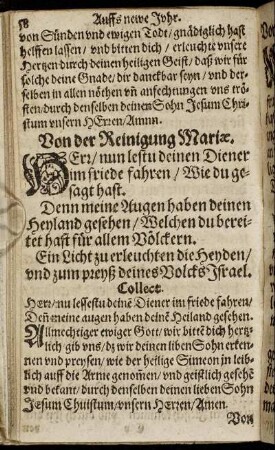 Von der Reinigung Mariæ.