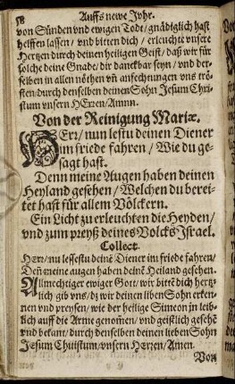 Von der Reinigung Mariæ.