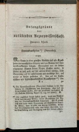 Anfangsgründe der ausübenden Arzneywissenschaft. Zweyter Theil.
