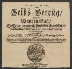 Nosce Te Ipsum, Oder Selbs-Betrug