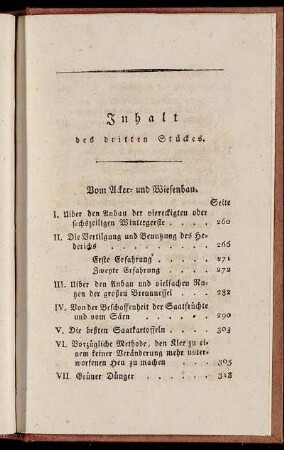 Inhalt des dritten Stückes.