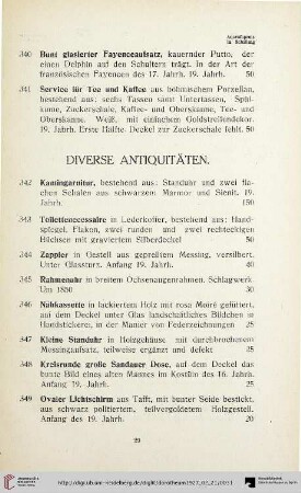 Diverse Antiquitäten (Nr. 342-378)