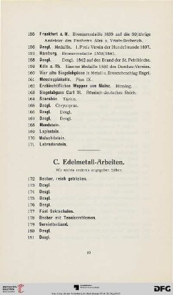 C. Edelmetall-Arbeiten (Nr. 172-468)