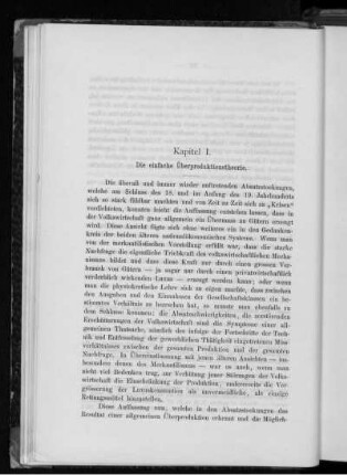Kapitel I. Die einfache Überproduktionstheorie