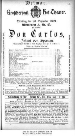 Don Carlos, Infant von Spanien