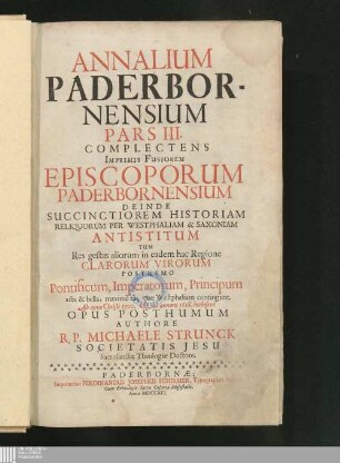 Pars III.: Ab anno Christi 1500. usq[ue] ad annum 1618. inclusivè