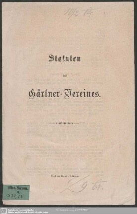 Statuten des Gärtner-Vereines