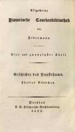 Geschichte des Papstthums, Bdch. 5