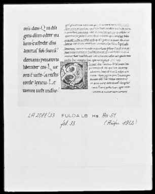 Commentarius in Psalmos / Glossenbibel — Initiale E, Folio 33 recto