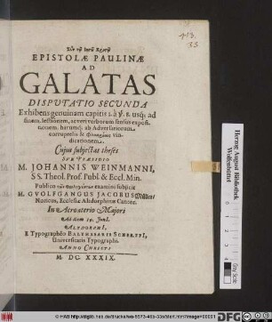 Exhibens genuinam capitis I.a v.8. usq[ue] ad finem ...