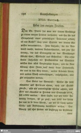 XVIII. Ueber den ewigen Frieden