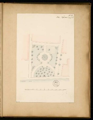 Gefallenendenkmal, Stendal Monatskonkurrenz März 1875: Lageplan; Maßstabsleiste