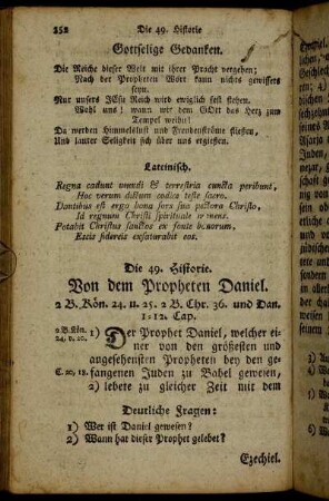 Die 49. Historie. Von dem Propheten Daniel. - Die 50. Historie. Von den zwölf kleinen Propheten.