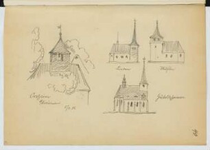 Kirche, Kreiensen / Kirche, Gieboldehausen: Ansichten (aus: Skizzen- und Fotoalbum 22)