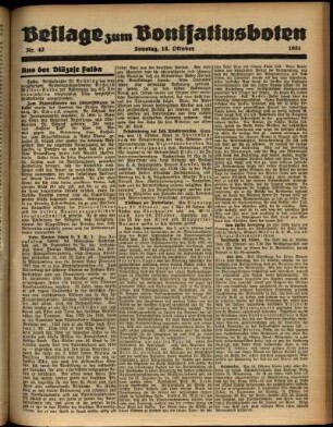 Zweite Ausgabe vom Sonntag, den 18. Oktober 1931.
