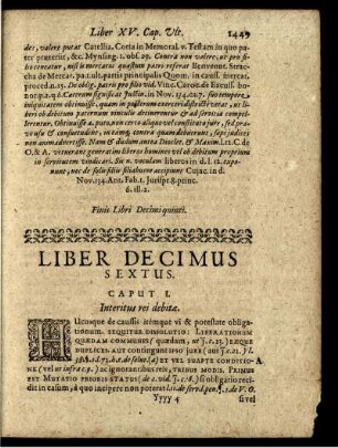 Liber Decimus Sextus
