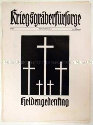Monatszeitschrift "Kriegsgräberfürsorge" u.a. zum Heldengedenktag 1940