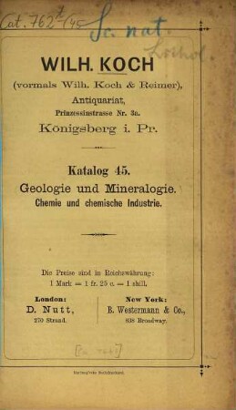 Katalog. 45. [ca. 1888]