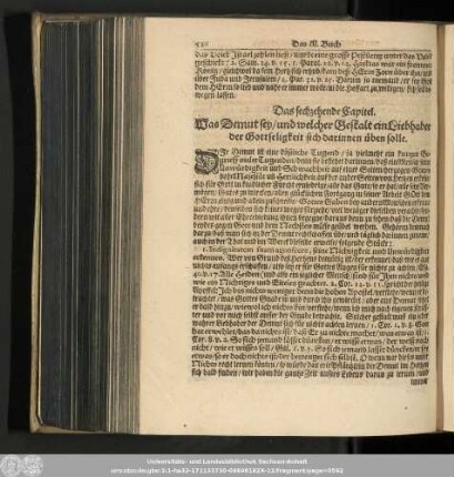 Das sechszehende Capitel. Was Demut sey/ und welcher Gestalt ein Liebhaber der Gottseligkeit sich darinnen üben solle.