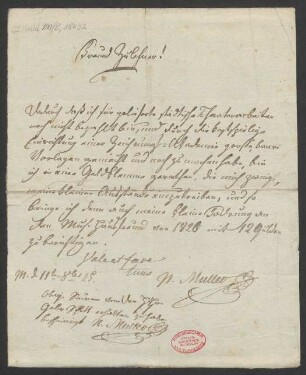Brief an Carl Zulehner : 11.10.1825