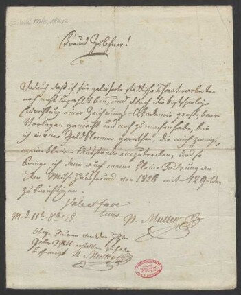 Brief an Carl Zulehner : 11.10.1825