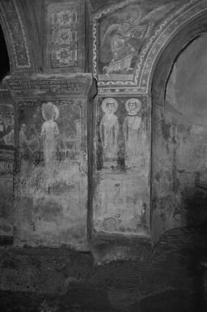 Freskendekoration mit Figuren und Szenen des AT, der Apokalypse, Evangelisten und Heiligen — Elias und Elischa (?)