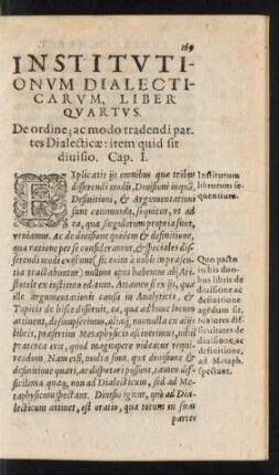 Institutionum Dialecticarum, Liber Quartus.