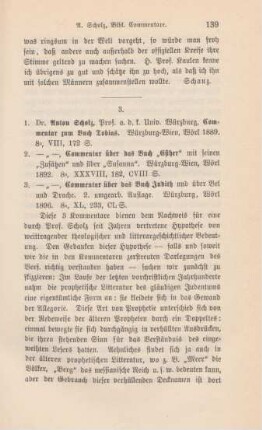 139-145 [Rezension] Scholz, Anton, Kommentar zum Buche Tobias