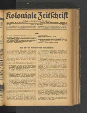 Nr. 15/16. Berlin, 18. April 1913. 14. Jahrgang.