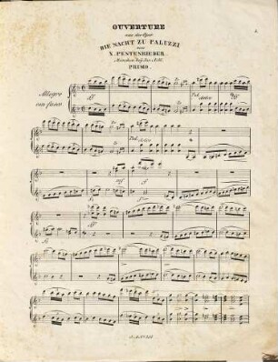 Die Nacht zu Paluzzi : romantische Oper ; Ouvertüre