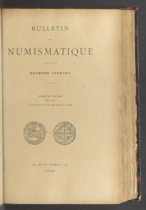 3.1895/96: Bulletin de numismatique