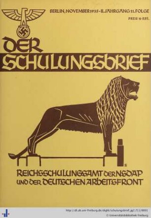 II. Jahrgang, Folge 11: Der Schulungsbrief