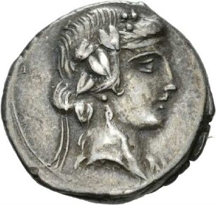 Denar des Q. Titius mit Darstellung des Pegasos