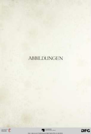 Abbildungen (Tafel I-XVII)