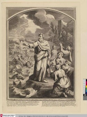 Moise fait passer les Israelites au milieu de la mer Rouge [Moses führt die Israeliten durch das rote Meer]