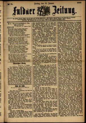 Ausgabe vom Freitag, den 18. Januar 1889.