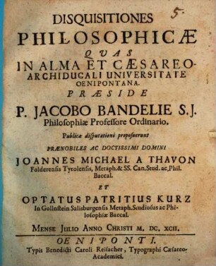 Disquisitiones philosophicae