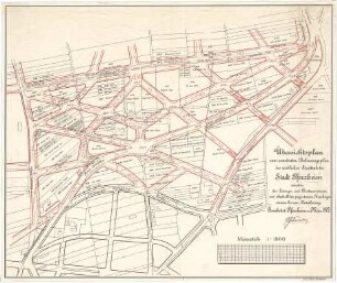 Fischer, Theodor; Pforzheim; Baulinienplan - Übersichtsplan