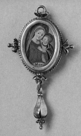 Anhänger für Halsschmuck (sogenanntes Deli) — Vorderseite: Madonna