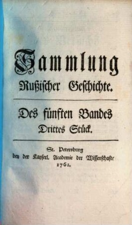 Sammlung rußischer Geschichte, 5,3. 1761