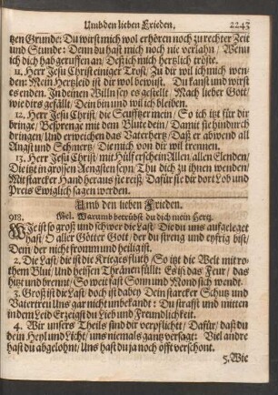 Umb den lieben Frieden.