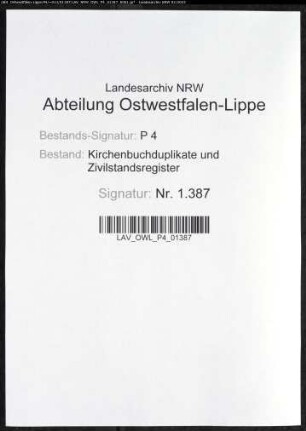 Kirchenbuchduplikat der evangelisch-lutherischen Gemeinde Hemer (GHT 1821-1822). (Gemeinde: Hemer, evangelisch-lutherische Gemeinde)