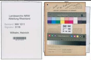 Entnazifizierung Heinrich Wilhelm , geb. 30.05.1906 (Installateur)