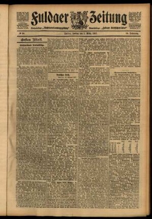 Erste Ausgabe vom Freitag, den 01. März 1907.