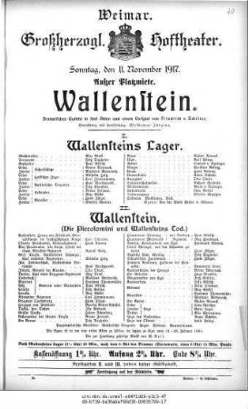 Wallenstein [Wallensteins Lager; Die Piccolomini; Wallensteins Tod]