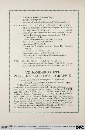 VII. Sondergruppe: "Wissenschaftliche Grafik"