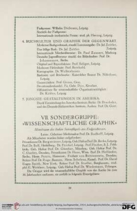 VII. Sondergruppe: "Wissenschaftliche Grafik"
