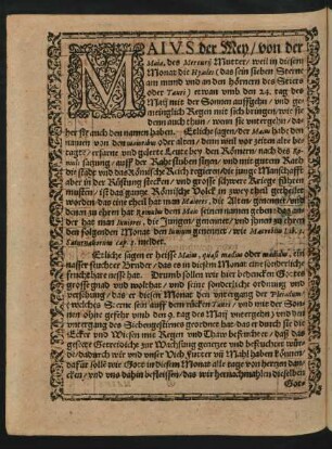 Maius der Mey ...